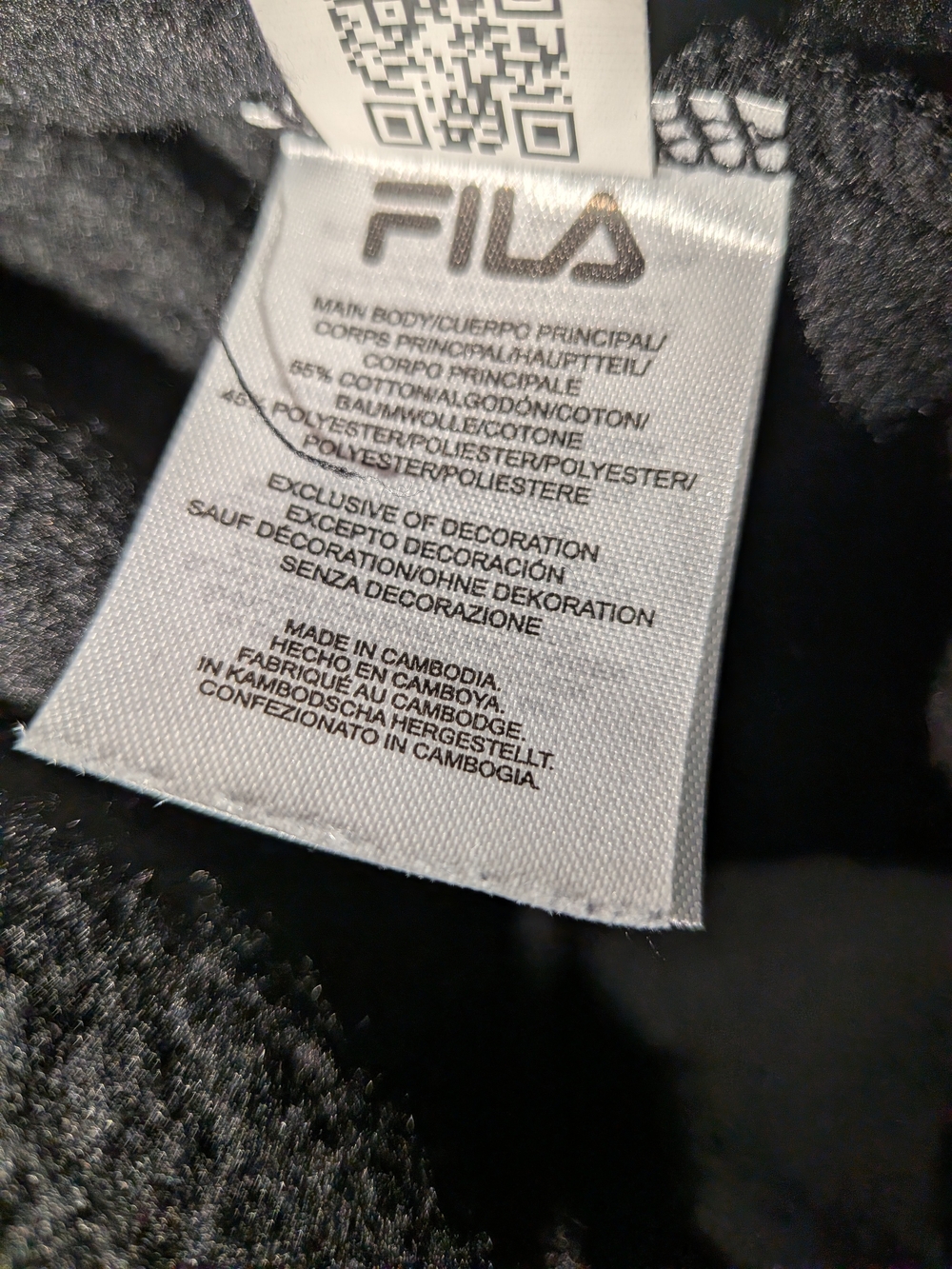 FILA Women's Black Hooded Sweatshirt with White Logo - Picture 8 of 8